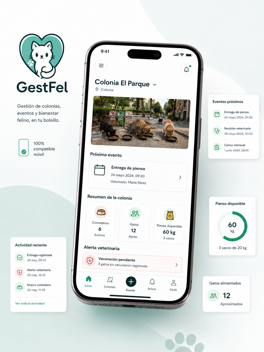 Mockup móvil de GestFel